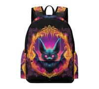 TPISLI Bat Print Rucksack Boys Age 15 Gothic Theme Daypack Kids Year 5-7 Modern Trendy 13.3 Inch Laptop School Bag School Years 3-6 Daily Use Outdoor Gift Travel Use
