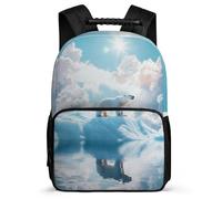 TPISLI Bear Illustration Daypack for Girls Boys Primary School, Animal Design Backpack Age 7-12, Durable School Bag, Soft Felt Details, Short Trips, Everyday Use