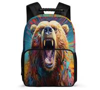 TPISLI Bear Motif School Backpack for Girls Boys 7-11 Year Olds Animal Bear Rucksack for Students Primary Classes, Adjustable Straps Sturdy Handle Birthday Gift