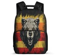 TPISLI Bear School Backpack for Boy Girl Aesthetic Kids Bookbag German Flag Theme Backpack for Elementary Middle Students 15.7inch Book Bags Back to School Gifts