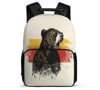 TPISLI Bear School Backpack for Teens Girl Kid Bookbag for Boy Middle Elementary German Flag Theme School Bag 15.7inch Large Capacity Kids Book Bag Shoulder Backpack Travel Daypack