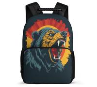 TPISLI Bear School Backpack for Teens Girl Kid Bookbag for Boy Middle Elementary German Flag Theme School Bag 15.7inch Large Capacity Kids Book Bag Shoulder Backpack Travel Daypack