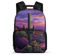 TPISLI Beautiful Cactus Motif Backpack for Kids Primary Age 6-11 Plants Bookbag for Boys Girls Primary School, Sturdy Handle Adjustable Straps Birthday Gift