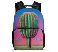 TPISLI Beautiful Cactus Rucksack for Boys 7-11 Year Olds, Plants Bookbag for Students, Durable Backpack, Side Pockets, Padded Back, Travel Daily Use