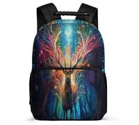 TPISLI Beautiful Deer Design School Bag for Kids and Teens Age 5-10 Reindeer Theme Backpack for Girls School Years 1-4, Adjustable Straps Sturdy Handle Short Trips