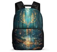 TPISLI Beautiful Deer Rucksack for Students 6-11 Years Reindeer Theme Rucksack for Kids and Teens Primary School, Soft Felt Details Lightweight Back to School Gift