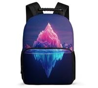 TPISLI Beautiful Iceberg Print Rucksack School Years 1-4 for Kids and Teens 8-12 Years Daypack Students, Soft Felt Details Side Pockets Back to School Gift