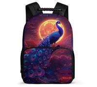 TPISLI Beautiful Peacock School Backpack for Girls Boys Primary Classes Animal Motif Bookbag Age 5-10 Boys Girls, Side Pockets Adjustable Straps Travel Daily Use