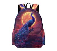 TPISLI Beautiful Peacock School Bag for Boys Girls School Years 6-10 Backpack Animal Motif Rucksack for Year 7-10 Study, Practical Outdoor Rucksack for Outdoor Trips and Classes