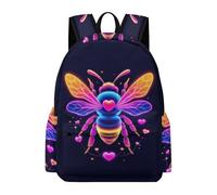 TPISLI Bee Rucksack Kids Age 10-14 Heart Shape Motif Book Bag Teens Year 9 Durable Lightweight Autumn Trip School Bag Junior School Daily Use Daily Carry Travel Use
