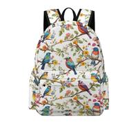 TPISLI Bird Design Backpack Students Year 4 Plant Leaf Book Bag Girls Age 14 Durable Cool 14 Inch Laptop Rucksack Primary School Travel Daily Use Daily Carry Everyday Use