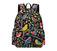 TPISLI Bird Design Bookbag Kids Age 10-14 Plant Leaf Book Bag Boys 10-14 Year Olds Modern Durable 14 Inch Laptop Rucksack Secondary School Hiking Travel Daily Carry