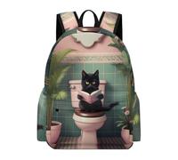 TPISLI Black Cat Backpack Girls Year 8 Kitten Book Bag Boys Year 4 Fashion Lightweight 14 Inch Laptop Rucksack Secondary School Hiking Travel Travel Use Daily Carry
