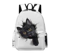 TPISLI Black Cat Daypack Teens 12-16 Year Olds Animal Kitten School Backpack Boys 10-14 Year Olds Trendy Modern Hiking Bookbag Daily Use School Years 7-10 Travel Use