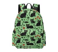 TPISLI Black Kitten Daypack Kids 7-11 Year Olds Cat Animal School Bag Girls Year 3 Modern Durable 13.3 Inch Laptop School Bag Primary to Secondary Travel Gift Daily Carry