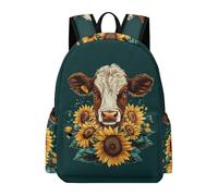 TPISLI Book Bag Cow Flower Motif Backpack Animal Bull School Bag Kids Primary Back Pack Kids Rucksacks, Backpacks for Girls Boys Kid School Sports Outdoor Travel