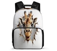 TPISLI Book Bag Giraffe School Back Pack for Children Kids Nylon And Felt Backpack Animal Theme School Rucksack for Boys Girls Elementary Students