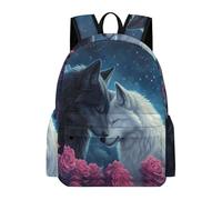 TPISLI Book Bag Wolves Couples Backpack Animal Wolf Design School Bag Kids Primary Back Pack Kids Rucksacks, Backpacks for Girls Boys Kid School Sports Outdoor Travel