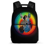 TPISLI Book Bag Zebra School Back Pack for Children Kids Nylon And Felt Backpack Neon Colours School Rucksack for Boys Girls Elementary Students