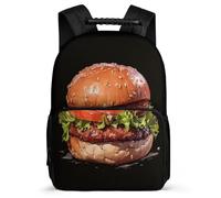 TPISLI Bookbag Burger Print Backpack for Boys & Kid, School Back Pack Food Pattern Rucksack Lightweight, Durable Travel Or Sports Bags for Girls Gift School Bag