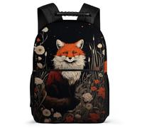 TPISLI Bookbag Fox Motif School Backpack for Girls And Boys School Bag with Animal Backpacks for Teenage Travel, Lightweight Rucksack