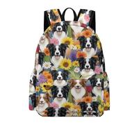 TPISLI Border Collie Backpack Girls Year 8 Cute Dog School Backpack Boys 10-14 Year Olds Lightweight Durable 14 Inch Laptop Rucksack Junior School Hiking Day Trips