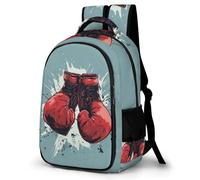 TPISLI Boxing Backpack for Kids Boys Elementary Children's Schoolbag Student Book Bag with Boxing Gloves