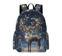 TPISLI Boy Beautiful Deer Motif Backpack with Zipped Pockets Adjustable Straps, Animal Reindeer Rucksack Teen Boys, School Backpacks, School Bag for Travel Camping Sports Gifts for Girls Teenage