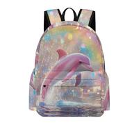 TPISLI Boy Dolphin Pattern Backpack with Zipped Pockets Adjustable Straps, Marine Life Motif Rucksack Teen Boys, School Backpacks, School Bag for Travel Camping Sports Gifts for Girls Teenage