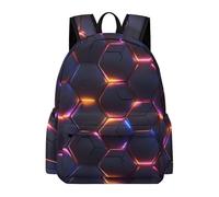 TPISLI Boy Honeycomb Pattern Backpack with Zipped Pockets Adjustable Straps, Geometric Hexagons Rucksack Teen Boys, School Backpacks, School Bag for Travel Camping Sports Gifts for Girls Teenage