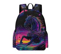 TPISLI Boy Horse Motif Backpack with Zipped Pockets Adjustable Straps, Animal Pattern Rucksack Teen Boys, School Backpacks, School Bag for Travel Camping Sports Gifts for Girls Teenage