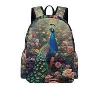 TPISLI Boy Peacock Print Backpack with Zipped Pockets Adjustable Straps, Animal Motif Rucksack Teen Boys, School Backpacks, School Bag for Travel Camping Sports Gifts for Girls Teenage