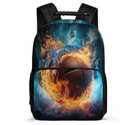 TPISLI Boy Rucksack Ice And Fire Basketball School Bag Girls Large Backpack for Kids Lightweight Bookbag for Teen Primary School Backpack Basketball Bags Daypack
