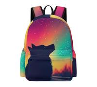 TPISLI Boy Wolf Pattern Backpack with Zipped Pockets Adjustable Straps, Animal Wolve Rucksack Teen Boys, School Backpacks, School Bag for Travel Camping Sports Gifts for Girls Teenage