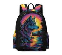 TPISLI Boy Wolve Backpack with Zipped Pockets Adjustable Straps, Animal Wolf Rucksack Teen Boys, School Backpacks, School Bag for Travel Camping Sports Gifts for Girls Teenage