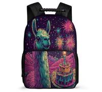 TPISLI Boys Alpaca Print Backpack 7-11 Year Olds Llama Motif Rucksack for Kids and Teens Primary Classes, Soft Felt Details Sturdy Handle Daily Essentials