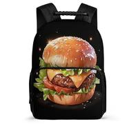 TPISLI Boys Bag Burger Print Rucksack Girls Durable Backpack for Kids Primary School Rucksack Casual Daypack Outdoor Boy Bookbag Food Pattern School Bags