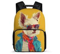 TPISLI Boys Bag Highland White Terrier Dog Rucksack Girls Durable Backpack for Kids Primary School Rucksack Casual Daypack Outdoor Boy Bookbag Animal Theme School Bags