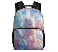 TPISLI Boys Bookbag Clouds Kitten Back Pack for Primary School Boys Bookbag Animal Cat Rucksack Children Girl Backpack Felt Durable School Bag for Youth Kids
