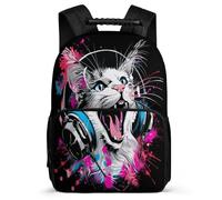 TPISLI Boys Bookbag Kitten Back Pack for Primary School Boys Bookbag Animal Cat Rucksack Children Girl Backpack Felt Durable School Bag for Youth Kids