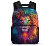 TPISLI Boys Bookbag Lion Motif Back Pack for Primary School Boys Bookbag Animal Print Rucksack Children Girl Backpack Felt Durable School Bag for Youth Kids