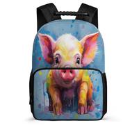 TPISLI Boys Bookbag Pig Back Pack for Primary School Boys Bookbag Colourful Piglet Rucksack Children Girl Backpack Felt Durable School Bag for Youth Kids