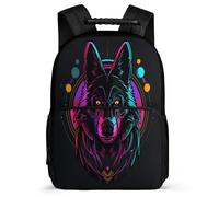 TPISLI Boys Bookbag Wolf Back Pack for Primary School Boys Bookbag Animal Wolve Rucksack Children Girl Backpack Felt Durable School Bag for Youth Kids