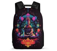 TPISLI Boys Buddha Lotus Rucksack 7-11 Year Olds Buddhism School Bag for Boys Girls Primary Classes, Soft Felt Details Padded Back Outdoor Day Trips