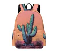 TPISLI Boys Cactus Daypack Girls Plants Daypack Secondary School Years 7-10 16.5 Inch Backpack, Lightweight Stylish for Daily Travel Back to School Gift