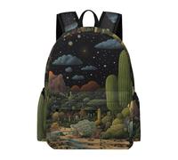 TPISLI Boys Cactus Print Back pack Girls Plants Cacti Motif Rucksack 11-16 Years 15.6 Inch Laptop Backpack, Large Capacity for School Trips Holiday Gift Outdoor Activity