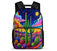 TPISLI Boys Cactus Rucksack 7-11 Year Olds Plant Motif School Bag for Boys Girls Primary Classes, Soft Felt Details Padded Back Outdoor Day Trips