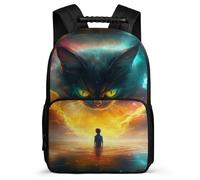 TPISLI Boys Cat Backpack for School, Animal Kitten Design Rucksack Primary Age 6-11, Sturdy Book Bag, Soft Felt Details, Short Trips, Everyday Use