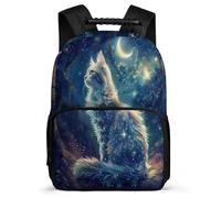 TPISLI Boys Cat Design Backpack for School Animal Kitten Print Bookbag School Years 2-5 Primary Classes, Adjustable Straps Soft Felt Details Daily Essentials