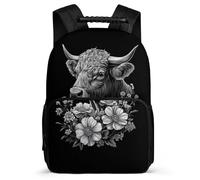 TPISLI Boys Cattle Animal Design Backpack for School, Cow Rucksack Primary Age 6-11, Sturdy Book Bag, Soft Felt Details, Short Trips, Everyday Use